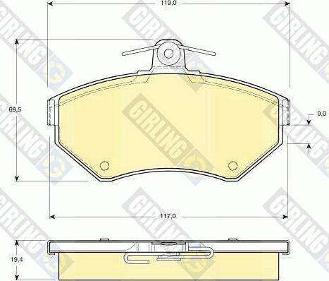 Girling 6112661 - Тормозные колодки, дисковые, комплект autospares.lv