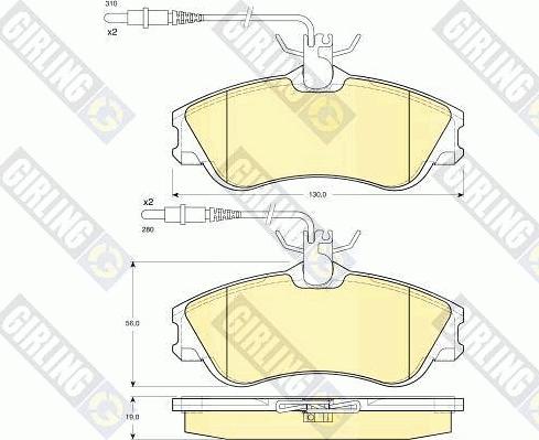 Girling 6112601 - Тормозные колодки, дисковые, комплект autospares.lv