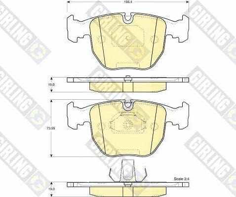 Girling 6112612 - Тормозные колодки, дисковые, комплект autospares.lv