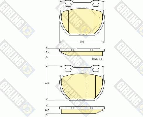 Girling 6112096 - Тормозные колодки, дисковые, комплект autospares.lv