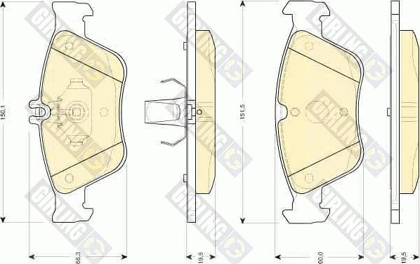 Girling 6112052 - Тормозные колодки, дисковые, комплект autospares.lv