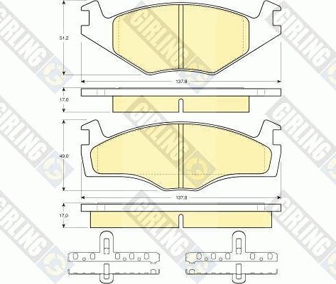 Girling 6112195 - Тормозные колодки, дисковые, комплект autospares.lv