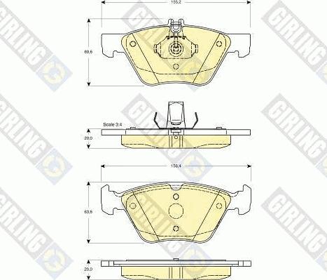 Girling 6112152 - Тормозные колодки, дисковые, комплект autospares.lv