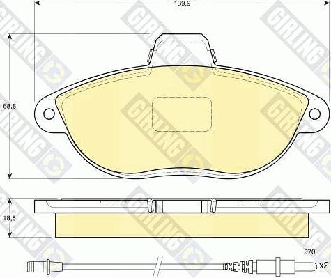 Girling 6112163 - Тормозные колодки, дисковые, комплект autospares.lv