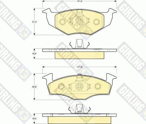 Girling 6112182 - Тормозные колодки, дисковые, комплект autospares.lv