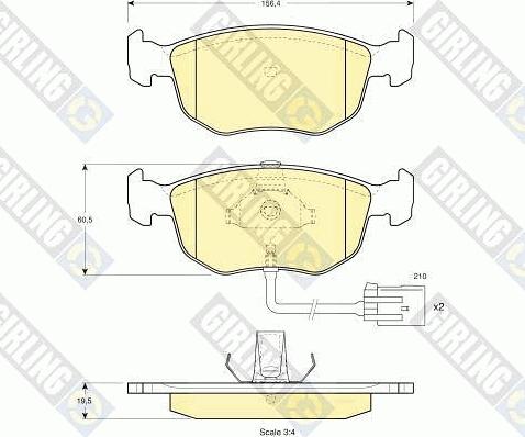 Girling 6112132 - Тормозные колодки, дисковые, комплект autospares.lv