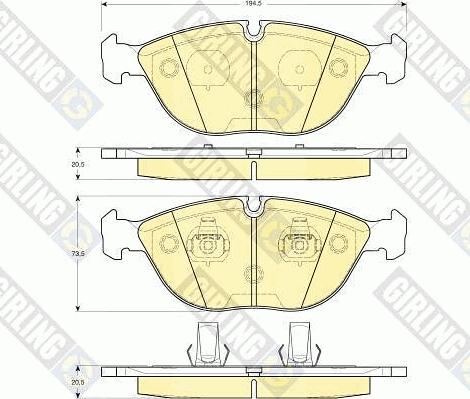 Girling 6112852 - Тормозные колодки, дисковые, комплект autospares.lv