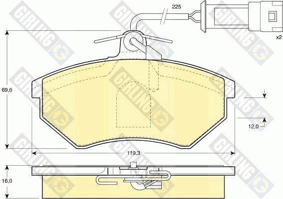 Girling 6112811 - Тормозные колодки, дисковые, комплект autospares.lv