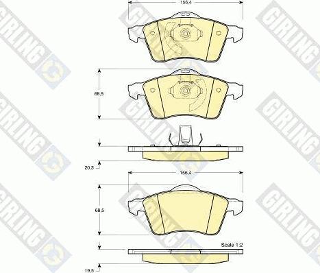 Girling 6112822 - Тормозные колодки, дисковые, комплект autospares.lv