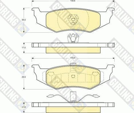 Girling 6112345 - Тормозные колодки, дисковые, комплект autospares.lv