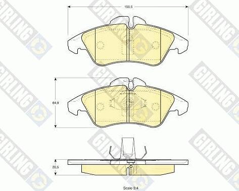 Girling 6112202 - Тормозные колодки, дисковые, комплект autospares.lv