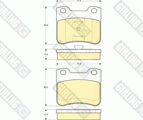 Girling 6112792 - Тормозные колодки, дисковые, комплект autospares.lv