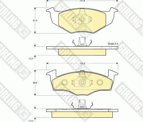 Girling 6112742 - Тормозные колодки, дисковые, комплект autospares.lv