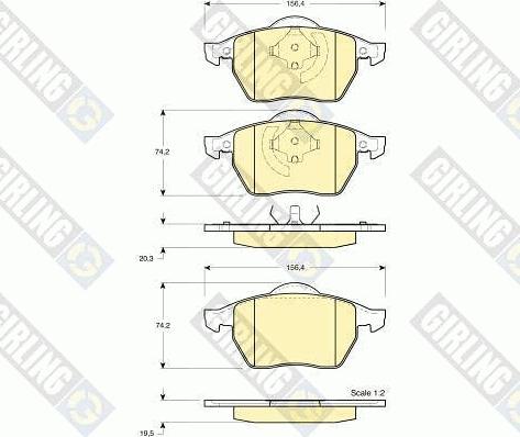 Girling 6112752 - Тормозные колодки, дисковые, комплект autospares.lv