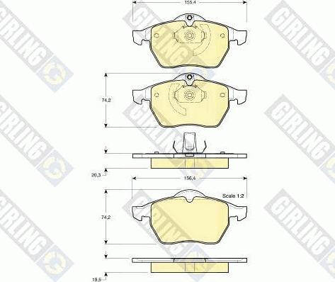 Girling 6112712 - Тормозные колодки, дисковые, комплект autospares.lv