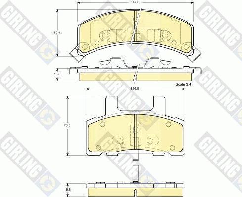 Girling 6112733 - Тормозные колодки, дисковые, комплект autospares.lv