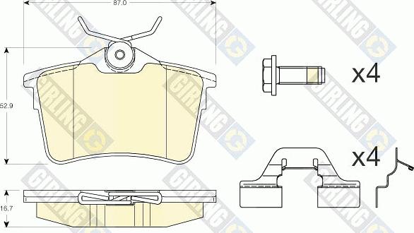 Girling 6117991 - Тормозные колодки, дисковые, комплект autospares.lv