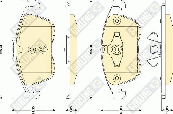 Girling 6117902 - Тормозные колодки, дисковые, комплект autospares.lv