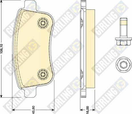 Girling 6117911 - Тормозные колодки, дисковые, комплект autospares.lv