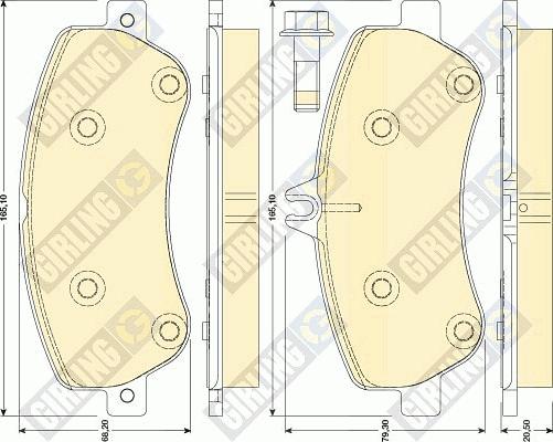 Girling 6117984 - Тормозные колодки, дисковые, комплект autospares.lv