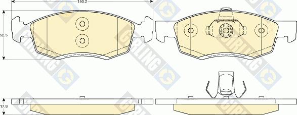 Girling 6117492 - Тормозные колодки, дисковые, комплект autospares.lv