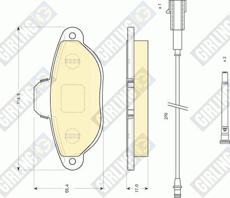 Girling 6117453 - Тормозные колодки, дисковые, комплект autospares.lv