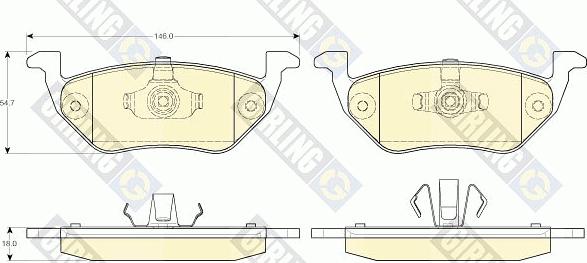 Girling 6117542 - Тормозные колодки, дисковые, комплект autospares.lv