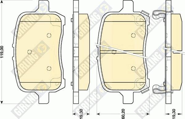 Girling 6117559 - Тормозные колодки, дисковые, комплект autospares.lv