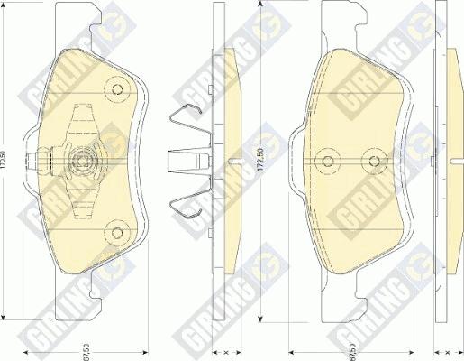 Girling 6117522 - Тормозные колодки, дисковые, комплект autospares.lv