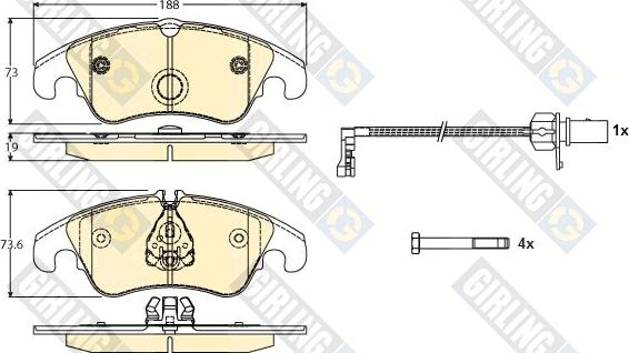 Girling 6117681 - Тормозные колодки, дисковые, комплект autospares.lv