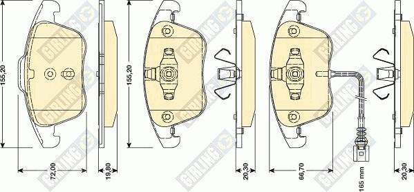 Girling 6117622 - Тормозные колодки, дисковые, комплект autospares.lv