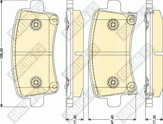 Girling 6117841 - Тормозные колодки, дисковые, комплект autospares.lv