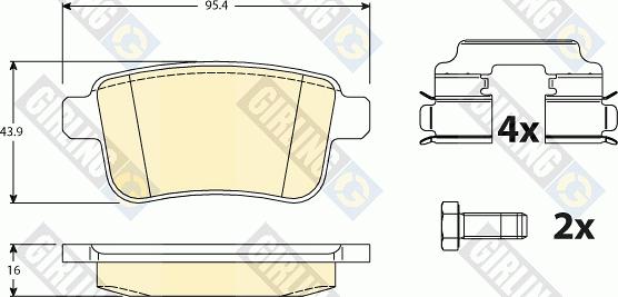 Girling 6117861 - Тормозные колодки, дисковые, комплект autospares.lv