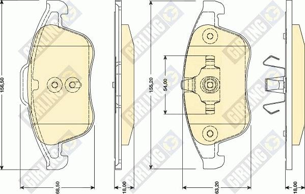 Girling 6117882 - Тормозные колодки, дисковые, комплект autospares.lv