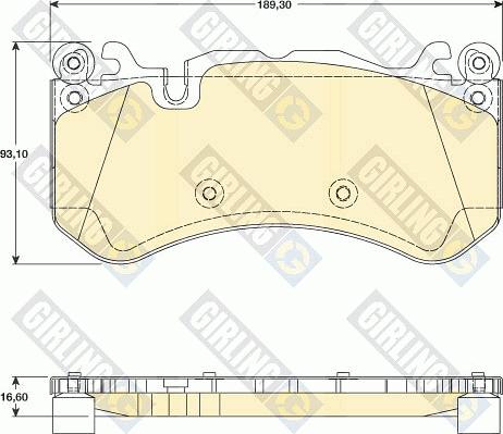 Girling 6117349 - Тормозные колодки, дисковые, комплект autospares.lv