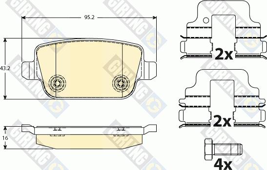 Girling 6117321 - Тормозные колодки, дисковые, комплект autospares.lv