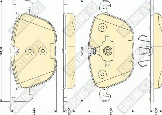 Girling 6117262 - Тормозные колодки, дисковые, комплект autospares.lv