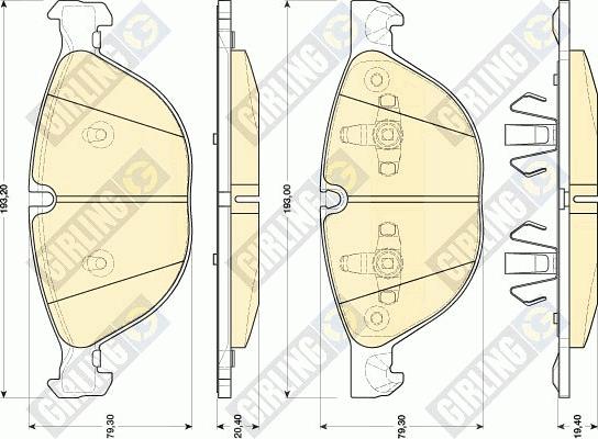 Girling 6117282 - Тормозные колодки, дисковые, комплект autospares.lv