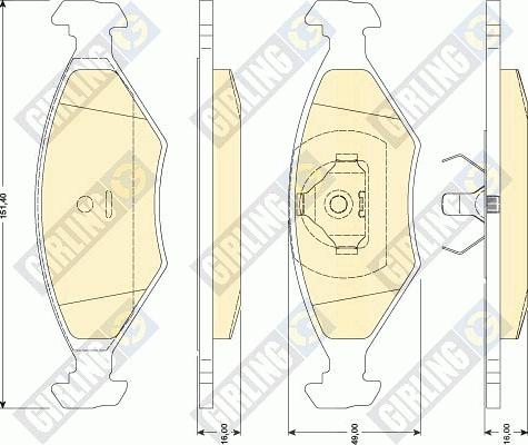 Girling 6117762 - Тормозные колодки, дисковые, комплект autospares.lv