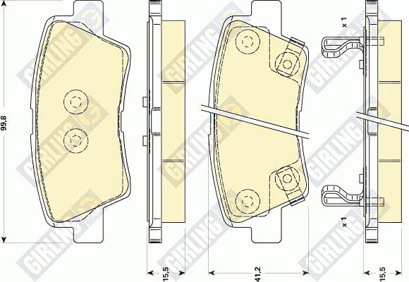 Girling 6134959 - Тормозные колодки, дисковые, комплект autospares.lv