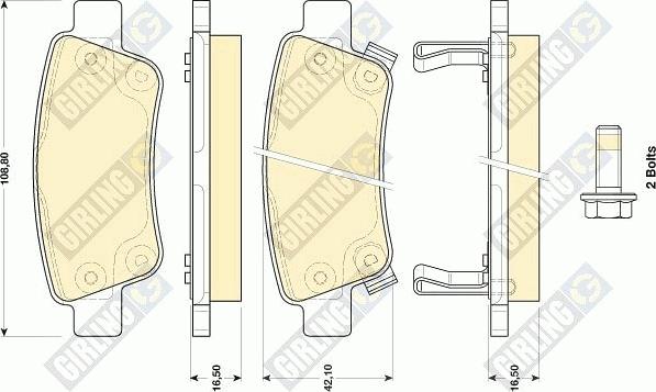 Girling 6134464 - Тормозные колодки, дисковые, комплект autospares.lv