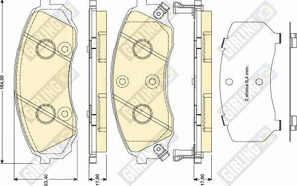 Girling 6134489 - Тормозные колодки, дисковые, комплект autospares.lv