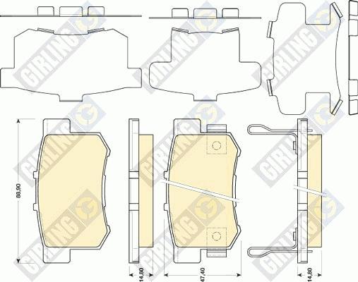 Girling 6134479 - Тормозные колодки, дисковые, комплект autospares.lv