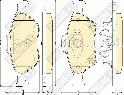 Girling 6134579 - Тормозные колодки, дисковые, комплект autospares.lv