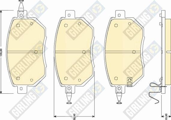 Girling 6134169 - Тормозные колодки, дисковые, комплект autospares.lv