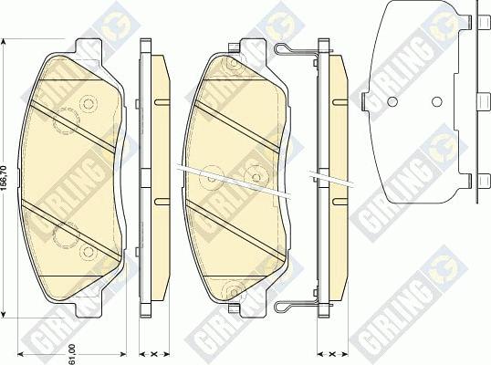 Girling 6134189 - Тормозные колодки, дисковые, комплект autospares.lv