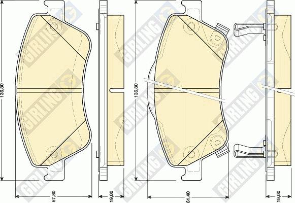 Girling 6134814 - Тормозные колодки, дисковые, комплект autospares.lv