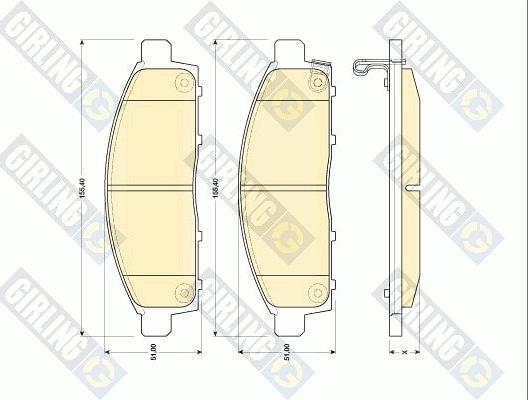 Girling 6134359 - Тормозные колодки, дисковые, комплект autospares.lv