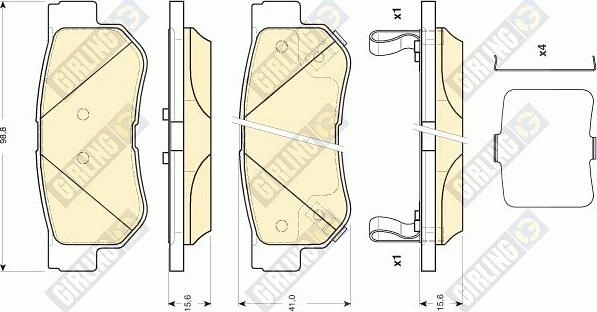 Girling 6134329 - Тормозные колодки, дисковые, комплект autospares.lv