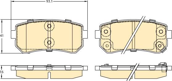 Girling 6134219 - Тормозные колодки, дисковые, комплект autospares.lv